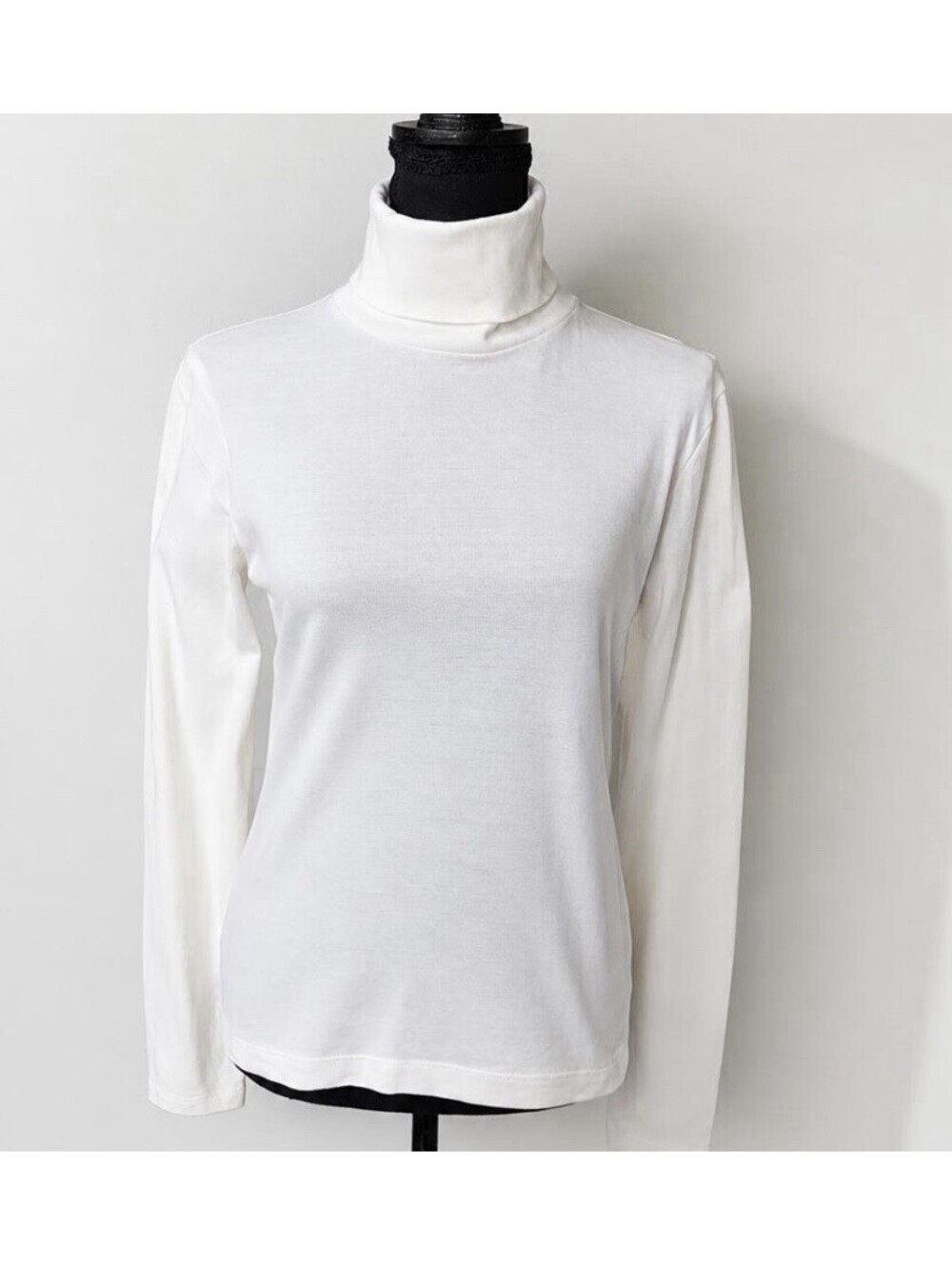 J.CREW Women’s Cotton Perfect Slim Fit Turtleneck In White-Size Medium - Picture 2 of 8